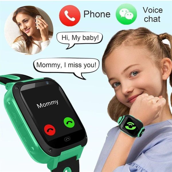 

kids smart watch for children's baby with tracker bluetooth anti lost monitor clock sos smart call phone location smartwatch, Slivery;brown