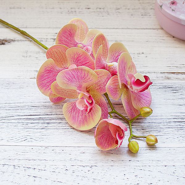 

artificial 6 head butterfly orchid faux flower vase arrangement home l decor