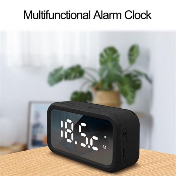 

rechargeable multifunctional alarm clock electronic bluetooth speaker radio supports real-time temperature display function
