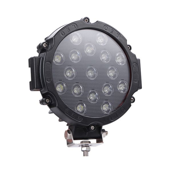 

1 pair work light round shape led black spotlight vehicle headlight parts replacement ip67 9-30v accessories 7 inch