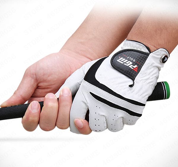 

men golf gloves real leather sheepskin right left outdoor sport training clubs gloves non-slip wearable grip fits well
