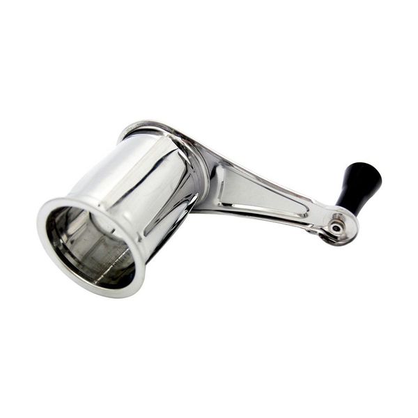 

silver stainless steel multi purpose rotary cheese grater nut spice shredder with 3 different blades safe creative kitchen tools