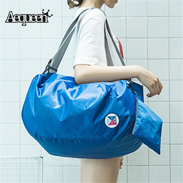 

aequeen suitcases and travel bag foldable luggage large capacity ladies totes nylon handbag women traveling duffel baggage bags