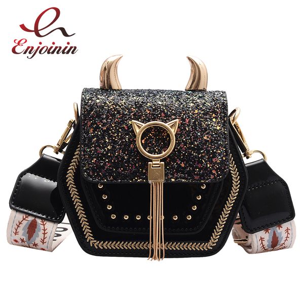 

cute sequin devil patent leather fashion women casual purses and handbags crossbody mini bag feminine bolsa ladies clutch bag
