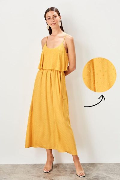 

trendyol yellow gusset dress twoss19xm0304, Black;gray