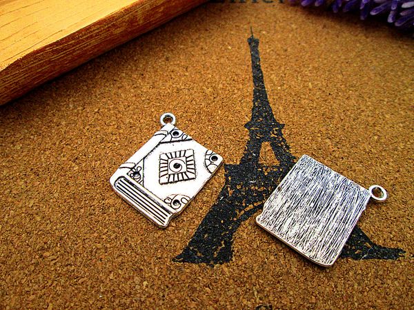 

24pcs book charms silver tone vintage charms pendant 22x26mm, Bronze;silver
