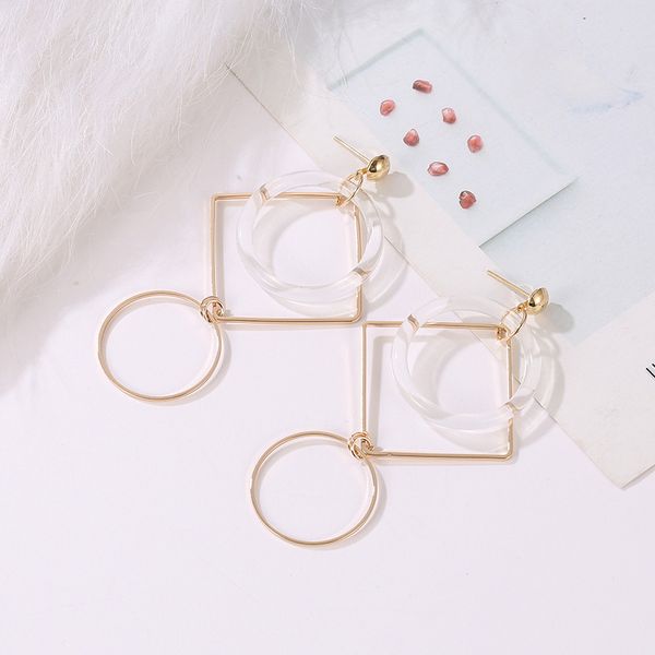 

geometric hollow earrings earrings big earring, Silver