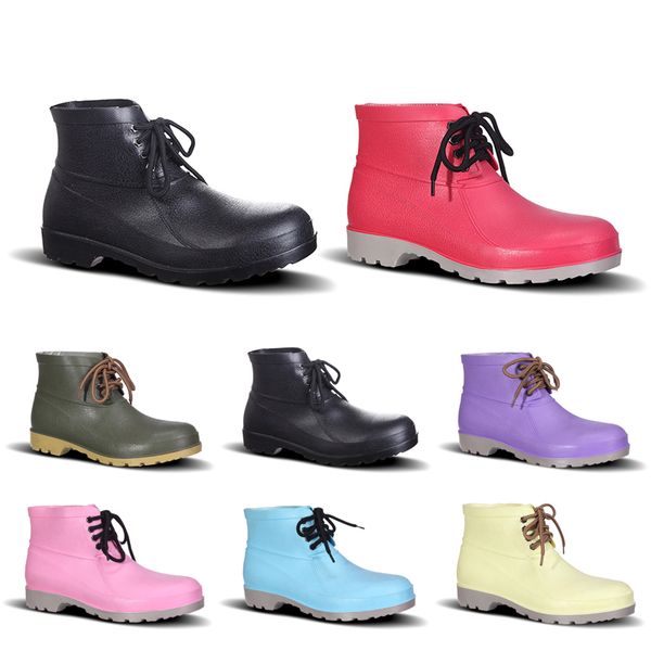 

new men shoes no-brand design rain boots low labor insurance shoes steel toe cap black yellow pink red purple dark green size 38-44
