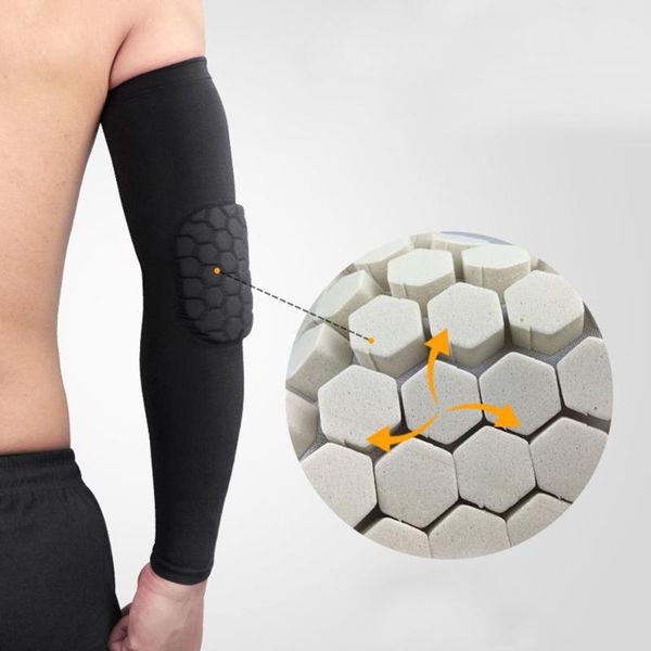

1pcs arm warmers single pack elastic scrobiculate elbow support pads basketball arm sleeve shooting crashproof protector guard, Black;gray