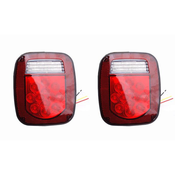 

dhbh-2 x red/white 39led sturn stud back-up/reverse licence lights for truck trailer boat for rv tj cj yj jk