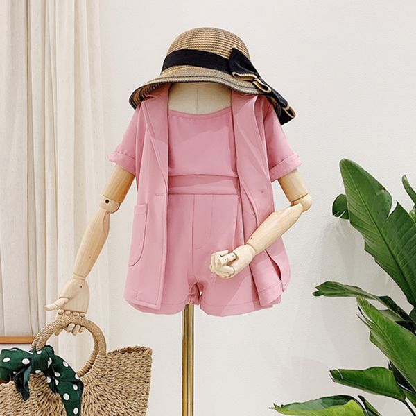 

михкалев девушки летняя одежда комплект 2020 дети девушки одежда слинг топы + шорты + куртка 3 шт детский спортивный костюм девушка наряды y, White