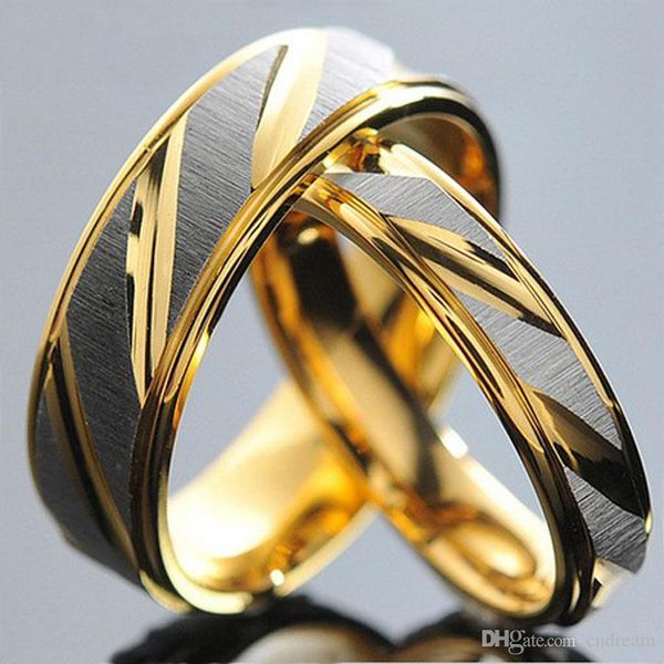 

3 colors dull polish band ring gold blue blac stainless steel ring finger rings band ring cuffs for women men fashion wedding jewelry, Silver
