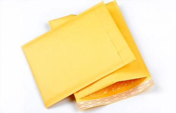 

wholesale- 10 pcs set yellow kraft paper bubble paper envelopes gifts package mailers 90x130mm