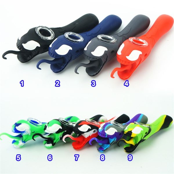 

Venom Карманный Handpipe Food Grade силиконовые стекла паук Курительные трубки ручной Бонг Pipe Multicolor Mixed Портативный Новый дизайн 7wya E1