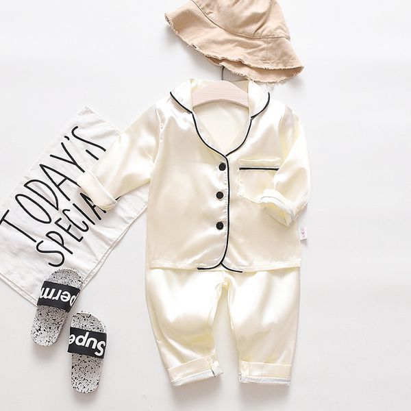

kids clothes children clothes kids girls winter outfits baby boys long sleeve pants pajamas sleepwear set, White