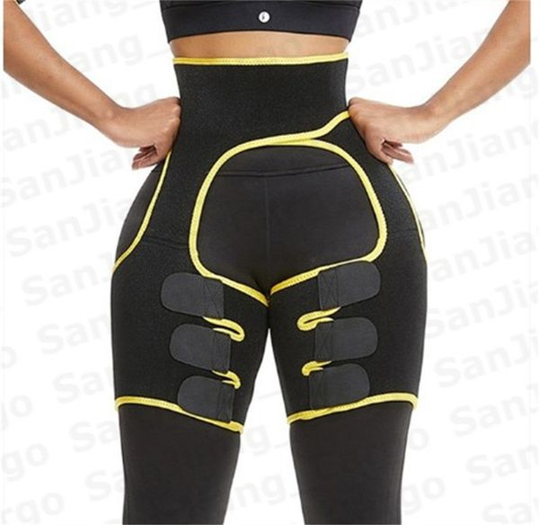

2020 fitness shapewear adjustable neoprene body shaper women men waist leg shapers sweat shorts sports slim breeches waist bands e31207, Black;white