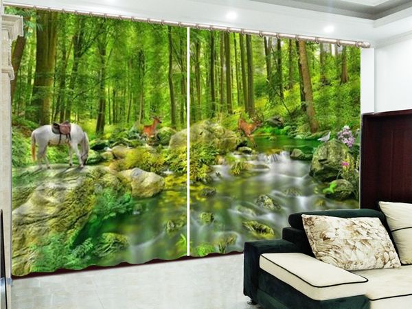 

3d занавес красивый лес животных декоративный интерьер высококачественный затемнение красивые шторы
