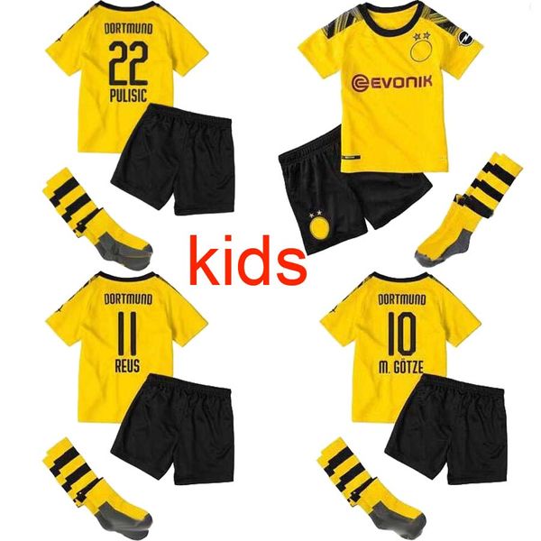 

Thailand kid occer jer ey bvb boru ia dortmund 19 20 m gotze reu puli ic ancho 2020 football kit boy youth children uniform et