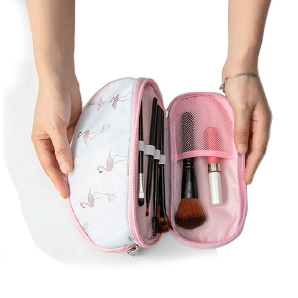 

flamingo double-layer printed travel waterproof cosmetic bag women portable large-capacity makeup washing bag bathroom organizer cy200518