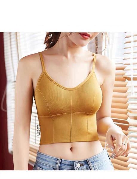 

2020 women's kaka the same paragraph beautiful back underwear large u-shaped no steel ring bra tube anti-glare yoga sports vest wra, Red;black