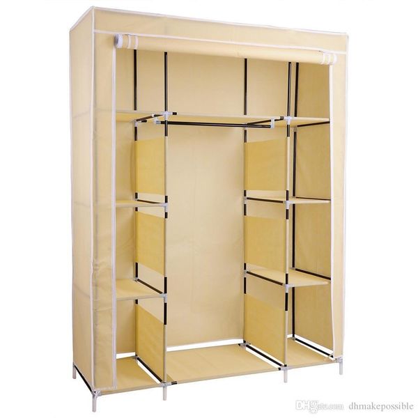 

67" portable closet storage shelves colthes fabric wardrobe organizer rack shelf