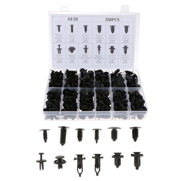 

330 pieces 12 sizes car door push pin rivet retainer clips for toyota honda
