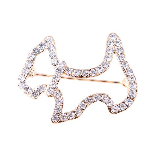 

lovely crystal drill hollow puppy animal brooch brooch woman accessories gift, Gray