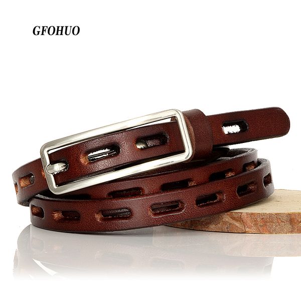 

fashion return to the ancients thin belt pin buckle genuine leather belt for women female cowskin leather dress collocation, Black;brown