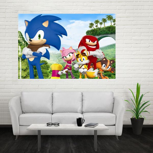 

nice sonic the hedgehog poster custom satin poster print cloth fabric wall print silk fabric
