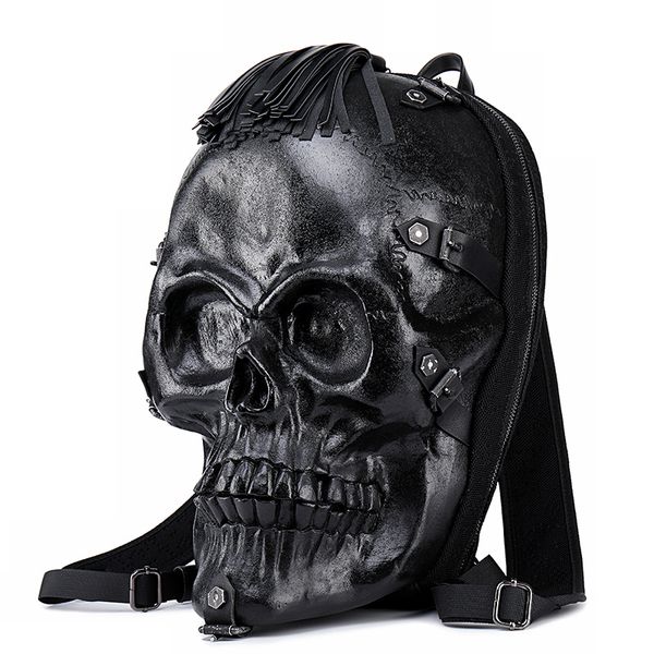 

2019 skull backpack teenagers rock style women female rucksack student school bags soft pu leather girls rivet bag pack