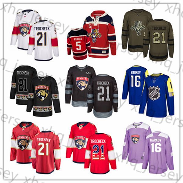 

Custom Florida Panthers Jersey 16 Aleksander Barkov 5 Aaron Ekblad 21 Vincent Trocheck 72 Frank Vatrano 63 Evgenii Dadonov USA Flag hockey j