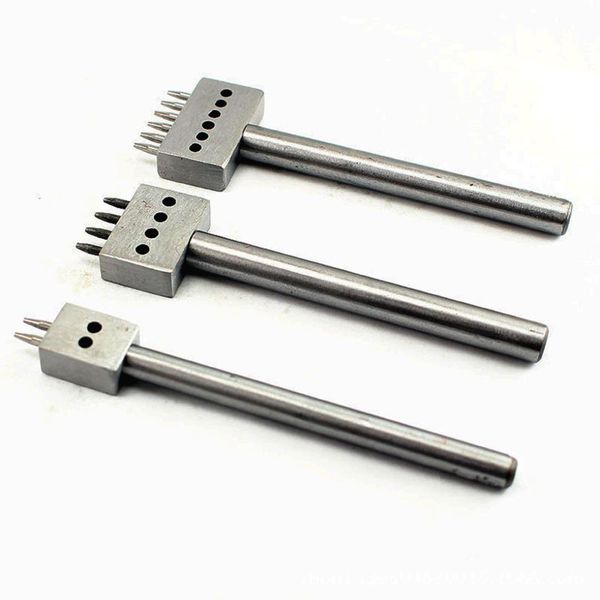 

4mm leather spacing hole tool leather craft 1mm hole diameter punch tools round row punch drilling tools 2/4/6 prong