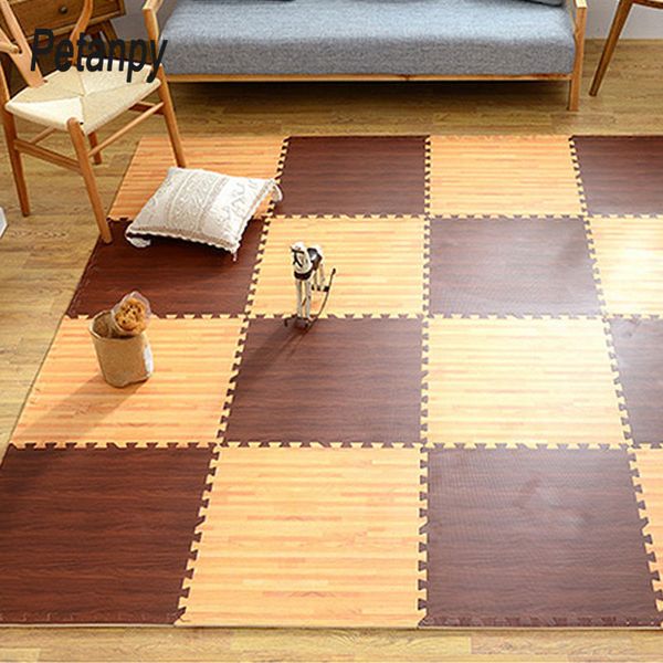 

16pcs imitation wood grain mosaic mat eva foam puzzle mats baby floor puzzles play mat for children baby non-toxic crawling rugs