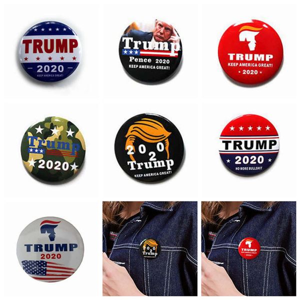 

8 styles metal trump badge 2020 enamel pins america president republican campaign political brooch coat jewelry brooches gifts zza1423-2