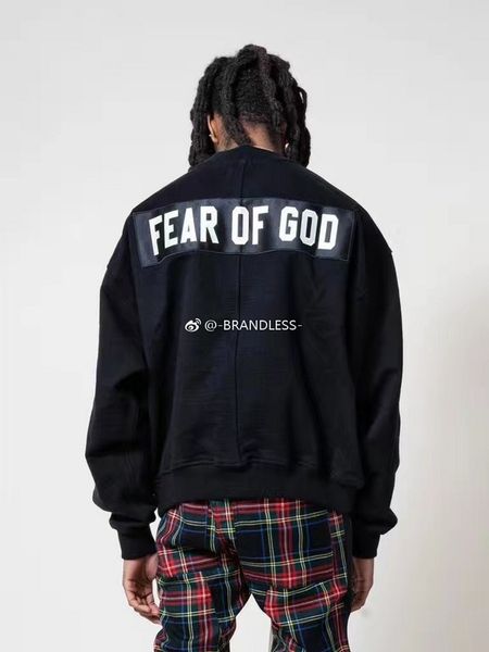 

2018ss latest justin bieber embroidery letter printing fg men women round collar sweatshirts hip hop pullover hoodies, Black