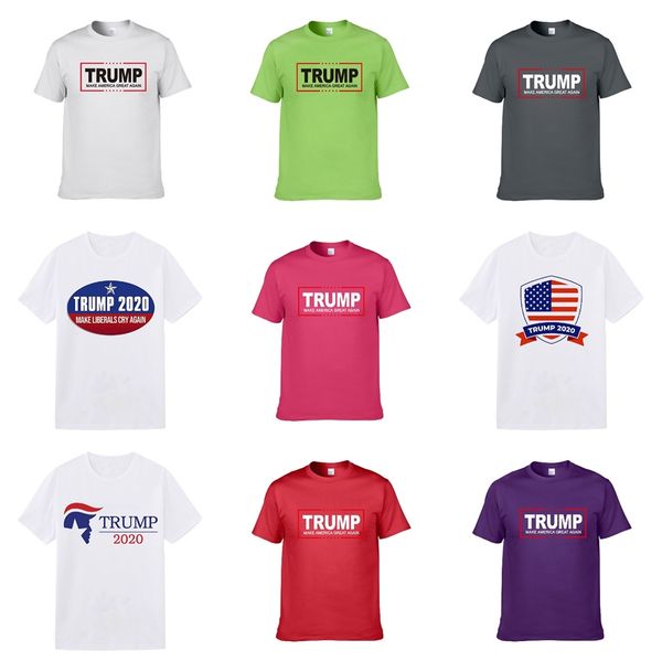 

2020 summer designer trump t shirts for men luxury letter embroidery t shirt mens women clothing short sleeved tshirt men tees m-3xl #50, White;black