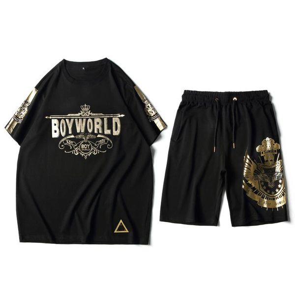 

мальчик с коротким рукавом футболка мужская летняя половина рукава большой размер хлопка с коротким рукавом повседневный спортивный костюм, Gray