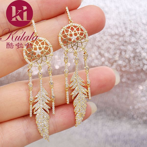 

european and american temperament sterling silver dream catcher big earrings net red retro national wind super fairy feather earrings femal