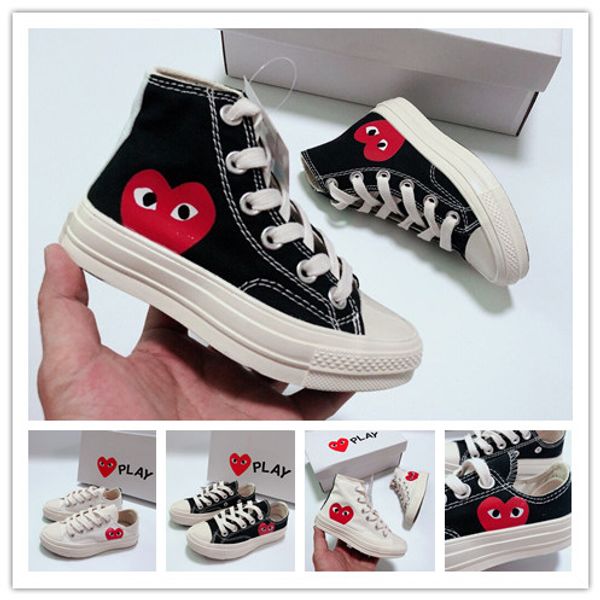 

new 1970s canvas skate shoes classic 1970 canvas shoes jointly name play big eyes heart skateboard casual sneakers kids running shoes size23, Black