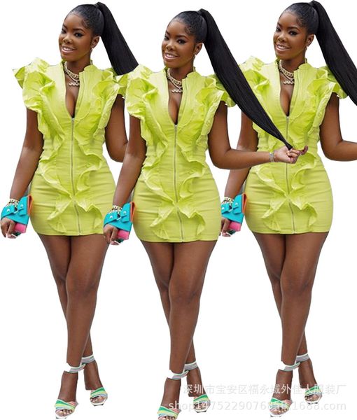 

ruffled sleeveless hip women's dress, Black;gray