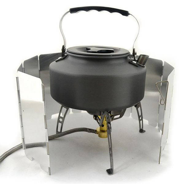 

strong 9 plates wind shield deflector folding windscreen guard outdoor camping barbecue picnic stove burner furnace protection