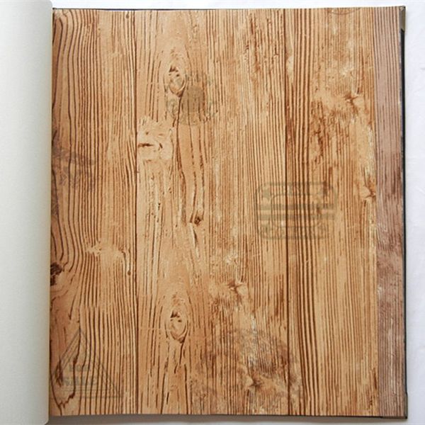 

wall wood grain vintage paper roll grey brown yellow 3d loft wallpaper for walls waterproof pvc wallpapers for shop decor