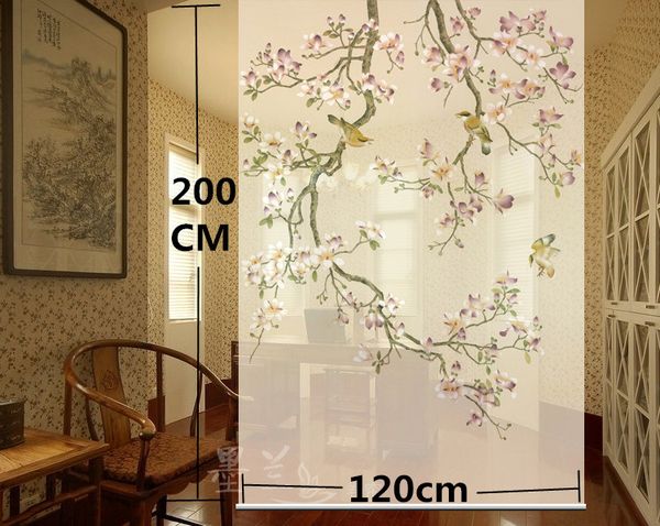 

new chinese soft partition screen porch hanging shutter curtain shutter creative screen for the room simple flowers - magnolia