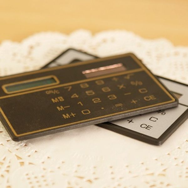 

solar powered calculator slim credit card solar power pocket calculator novelty small travel compact pp98