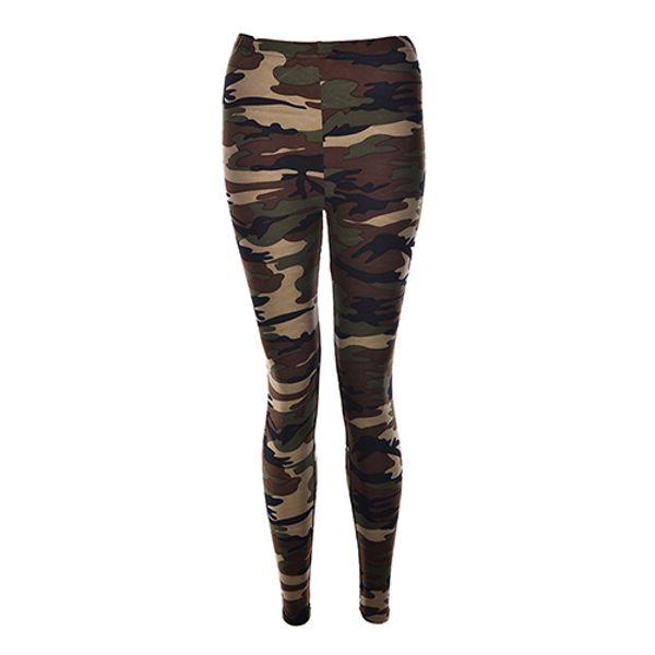 

fashion cool womens girls camo camouflage soft stretch trousers army green autumn winter pants leggings, Black