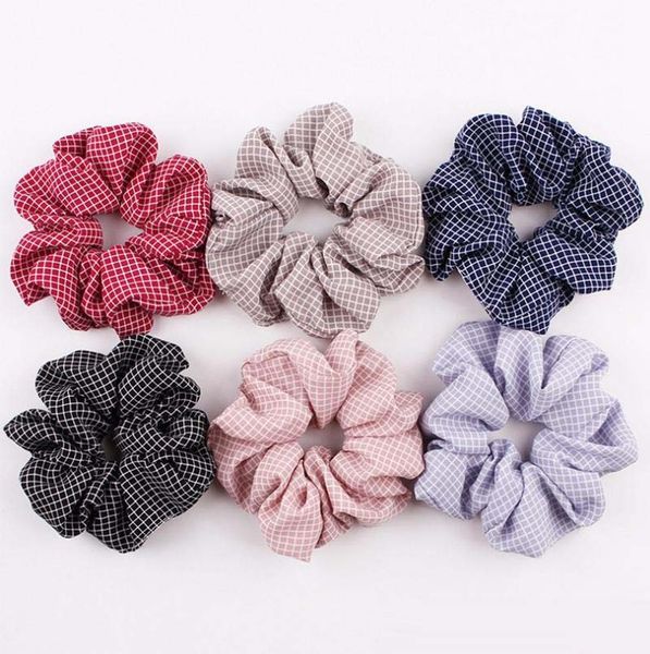 Scrunchies Hairband Plaid Hair Ties Ropes Elastic Bobble Sports