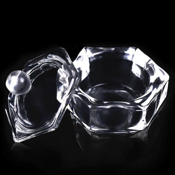 

1pc acrylic nail cup clear хрусталь dappen dish крышка чаша кубок жидкого держатель контейнер для маникюра оборудование nail art tool nt024, Silver