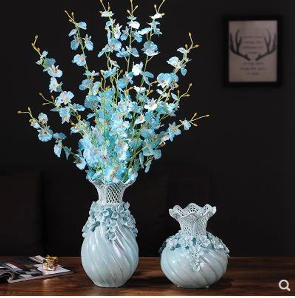 

creative blue ceramic vase, home office tabledecorations, beautiful craft porcelain gifts