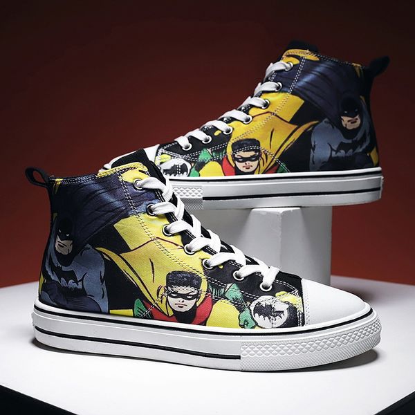 

classic couple canvas shoes 2020 autumn high flats women shoes woman sneakers men running sports casual men, Black