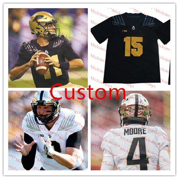 

men custom purdue boilermakers football jersey evan anderson david blough tario fuller rondale moore cory trice richie worship purdue jersey, Black